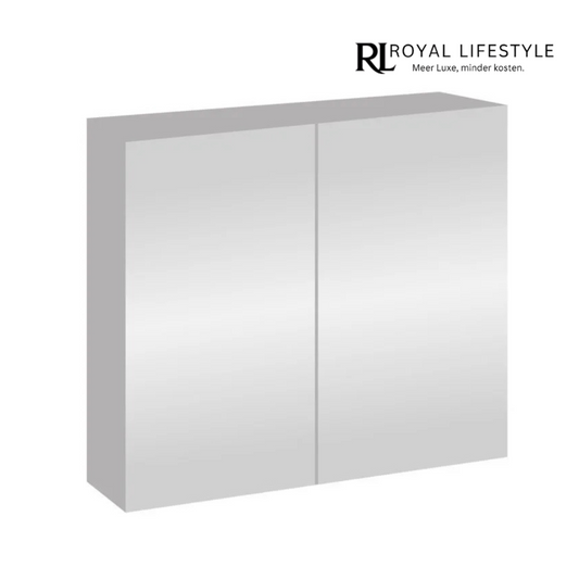 LYSKA Verto Spiegelkast 80×70 cm – Aluminium – Hangend model met opbergruimte