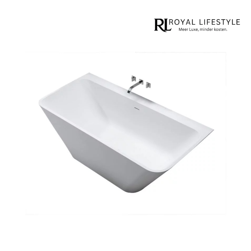 LYSKA - Wiesbaden Solid Surface Half Vrijstaand Bad Type 3 – 179 x 84,5 x 57,5 cm