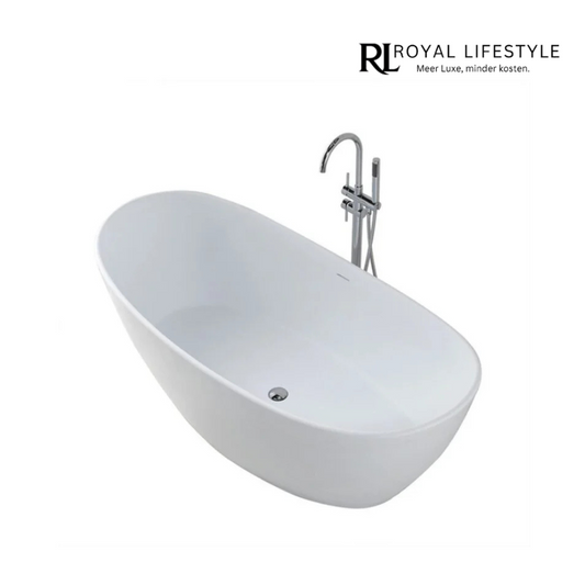 LYSKA Wiesbaden Eva – Solid Surface Vrijstaand Bad 178 x 84 x 64 cm – Mat Wit