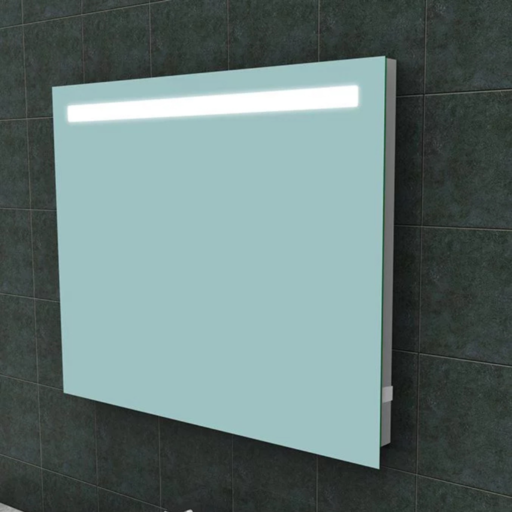 LYSKA Nova LED Badkamerspiegel 100×80 cm – Met Stopcontact en Luxe Afwerking