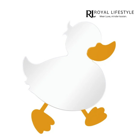 LYSKA Ducky Spiegel – Kindvriendelijke Badkamerspiegel met Geel Eend Figuur – Veilig & Speels Ontwerp