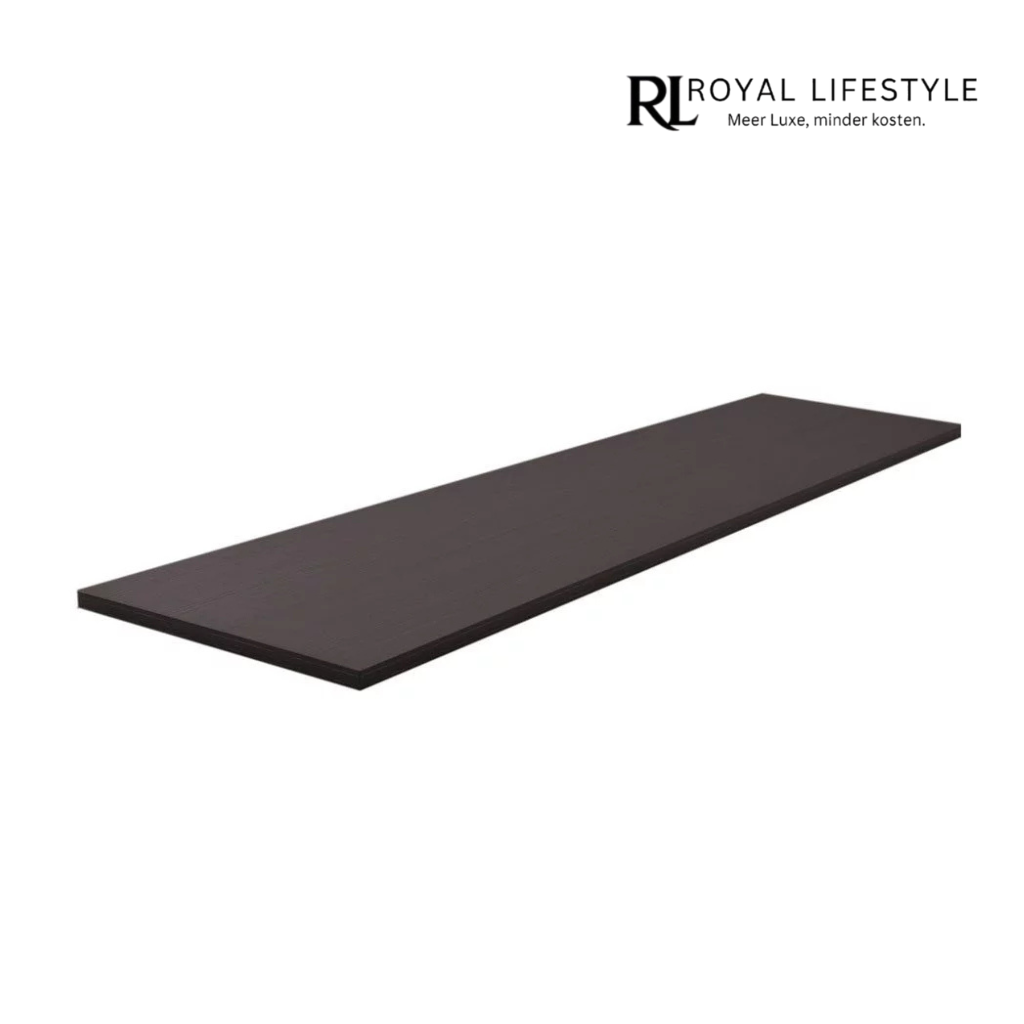 LYSKA Vision Topblad 161x46,5 cm – Houtnerf Grijs – Zonder Gaten – Voor Opzetwastafel