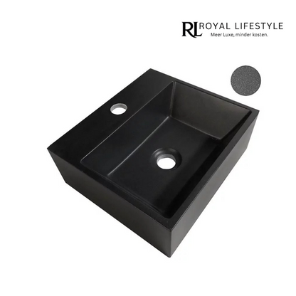 LYSKA Leto Fontein 33,5x29x11,5 cm – Quartz Zwart – Hygiënisch & Vlekbestendig