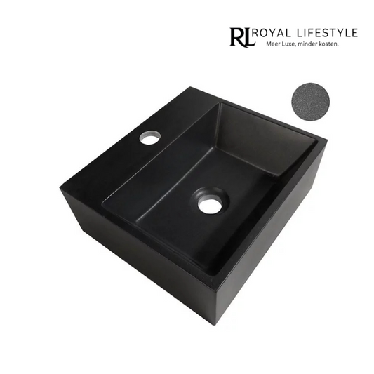 LYSKA Leto Fontein 33,5x29x11,5 cm – Quartz Zwart – Hygiënisch & Vlekbestendig