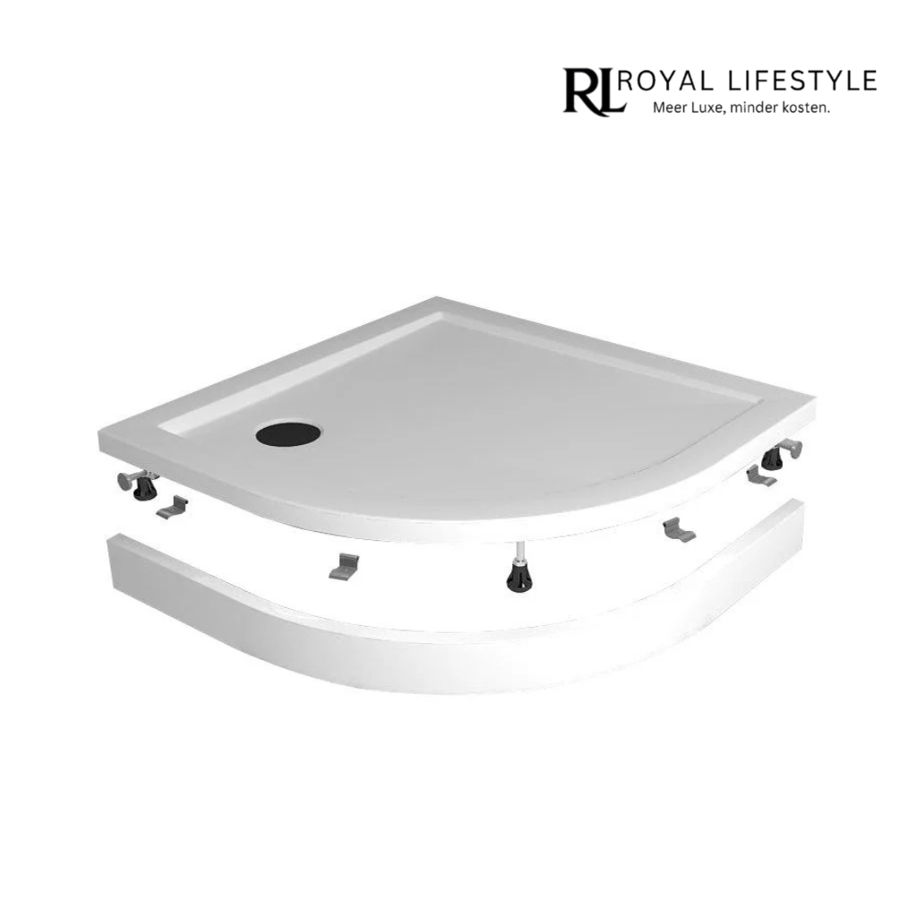 LYSKA Voorzetpaneel + Potenset voor 1/4 Ronde Douchebak Acryl 90x90x4 cm