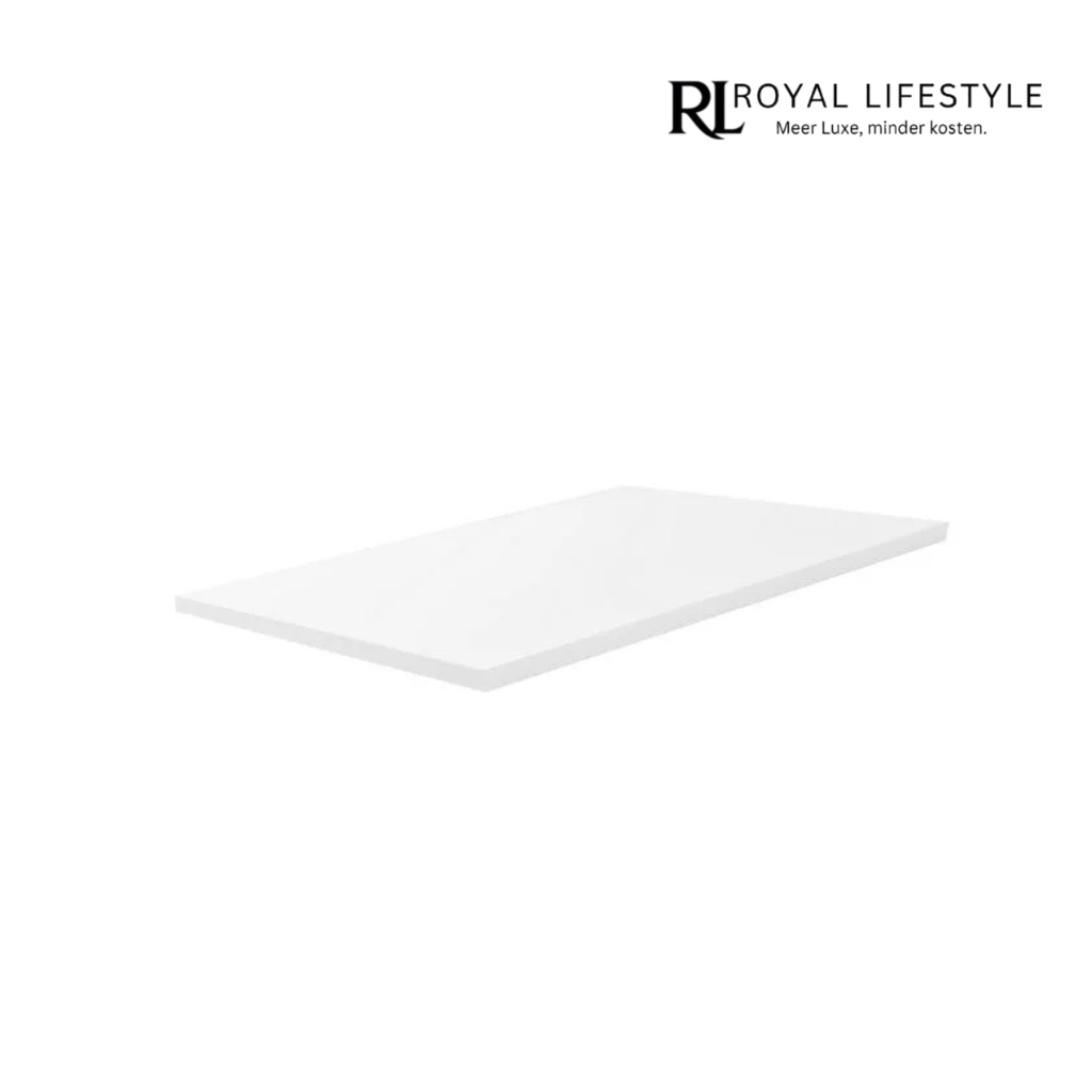 LYSKA Vision Topblad 81x46,5 cm – Hoogglans Wit – Zonder Gaten – Voor Opzetwastafel