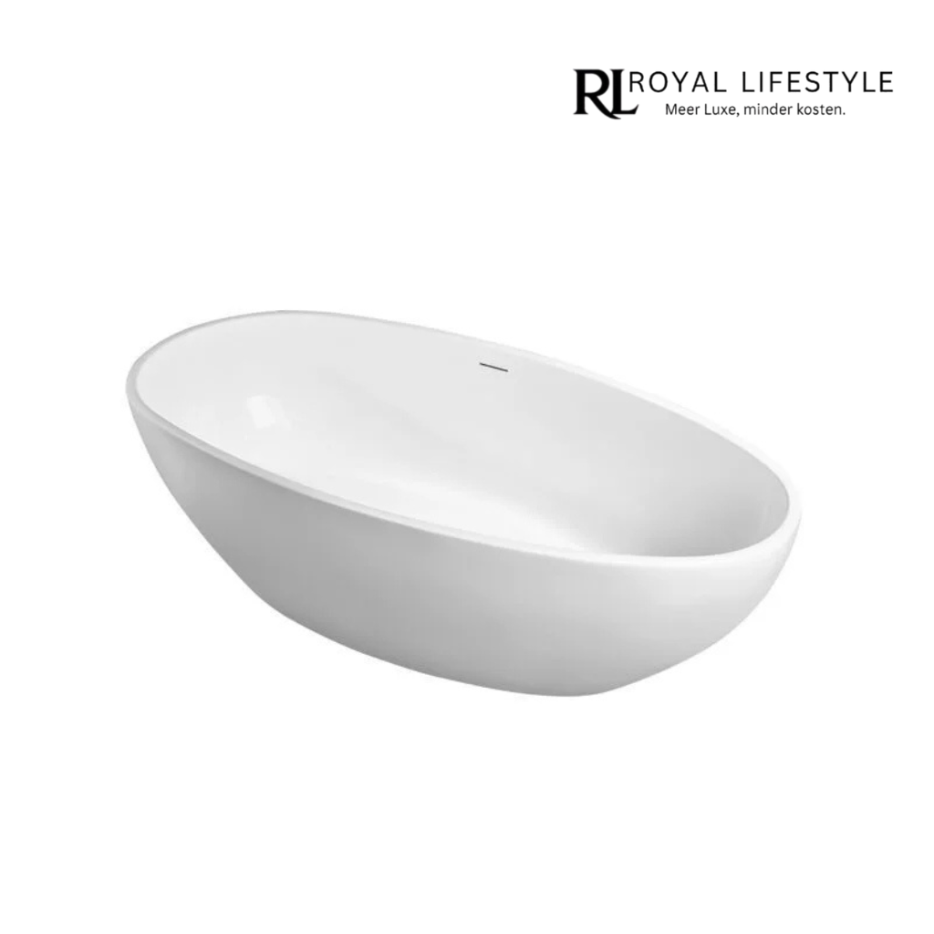 LYSKA Ellips Vrijstaand Acryl Ligbad – 180 x 90 cm – Glans Wit