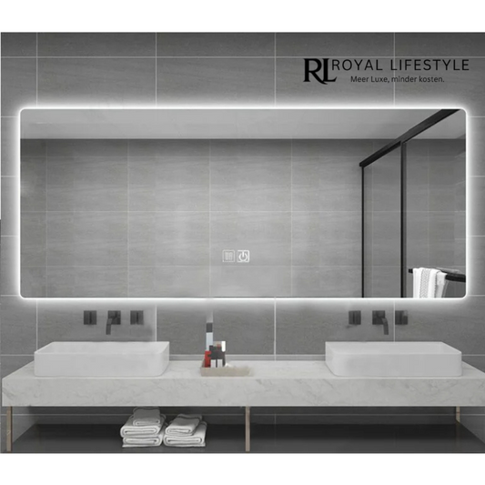 Luxe LED Badkamerspiegel 160×60 cm – Met Verwarming & Anti-condens Functie