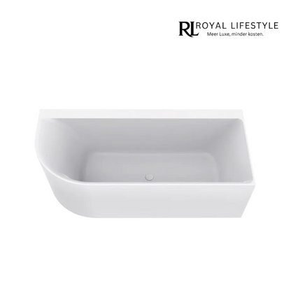 LYSKA Kleinmann Hoekbad Bobbii – Glans Wit – 180×80 cm