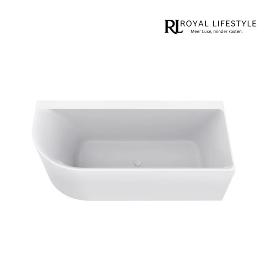 LYSKA Kleinmann Hoekbad Bobbii – Glans Wit – 180×80 cm