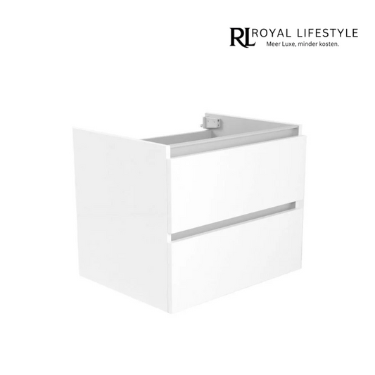 LYSKA Vision Onderkast 60 cm – 2 Laden – Hoogglans Wit – MDF – Zonder Wastafel – Badkamermeubel
