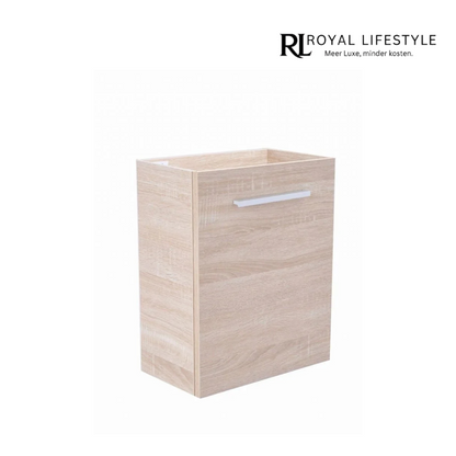 LYSKA Fonteinkast 40x21cm Licht-Eiken – 1 Deur Links/Rechts – Softclose – Geschikt voor Hardstenen & Kunstmarmeren Fonteintjes