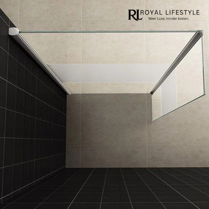 LYSKA Zijwand met Hoekprofiel – 30×200 cm – 10 mm – Gedeeltelijk Matglas – Nano Coating