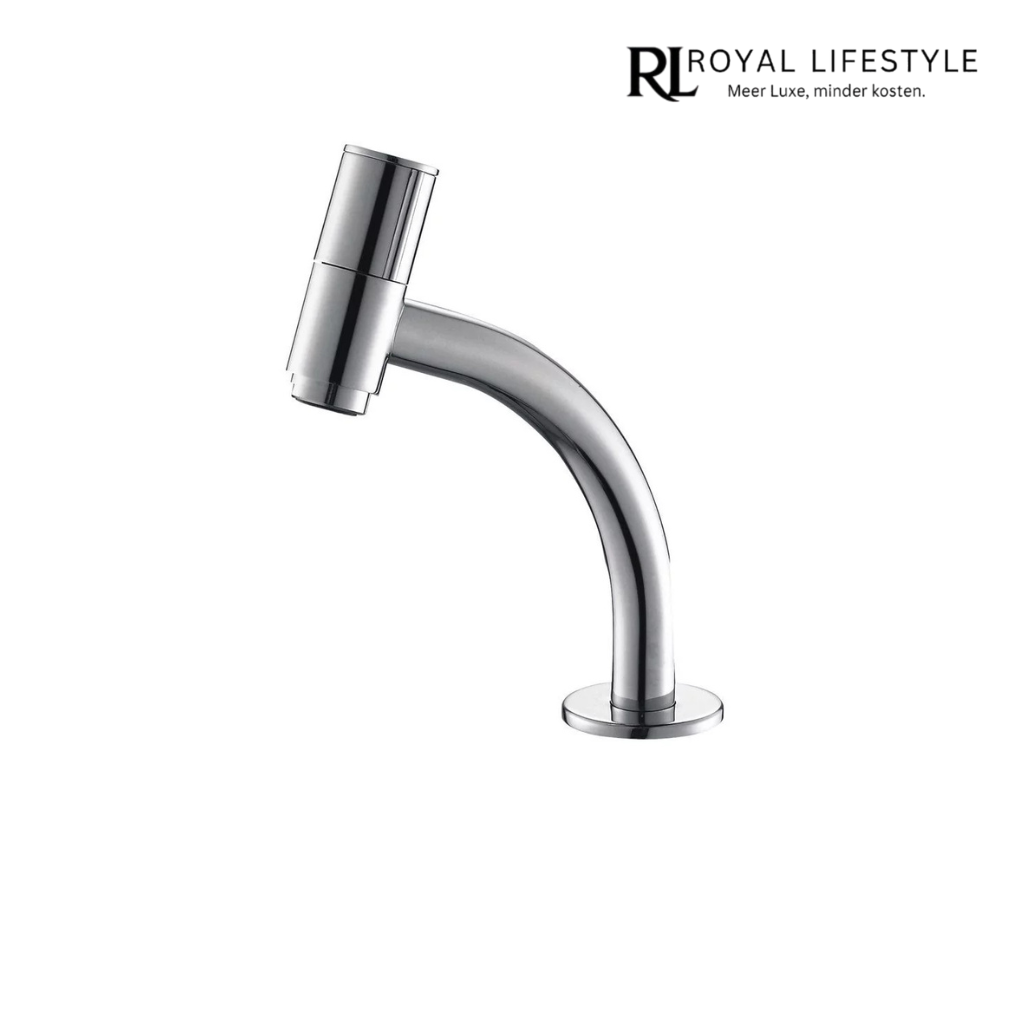 LYSKA Staande Toiletkraan Rond – Topbediening – Chroom – Messing Verchroomd – 1/2” Aansluiting