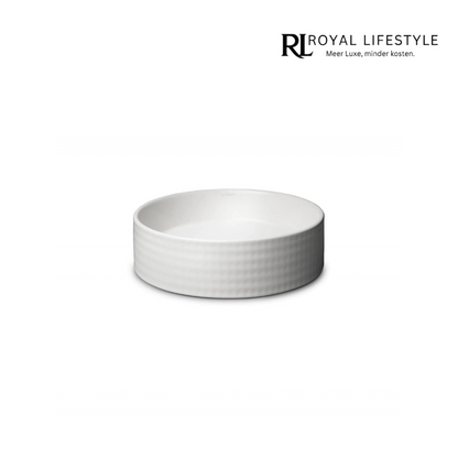 LYSKA Jokii Ronde Waskom 40 cm – Mat Warm Wit – Moderne Opzetwastafel