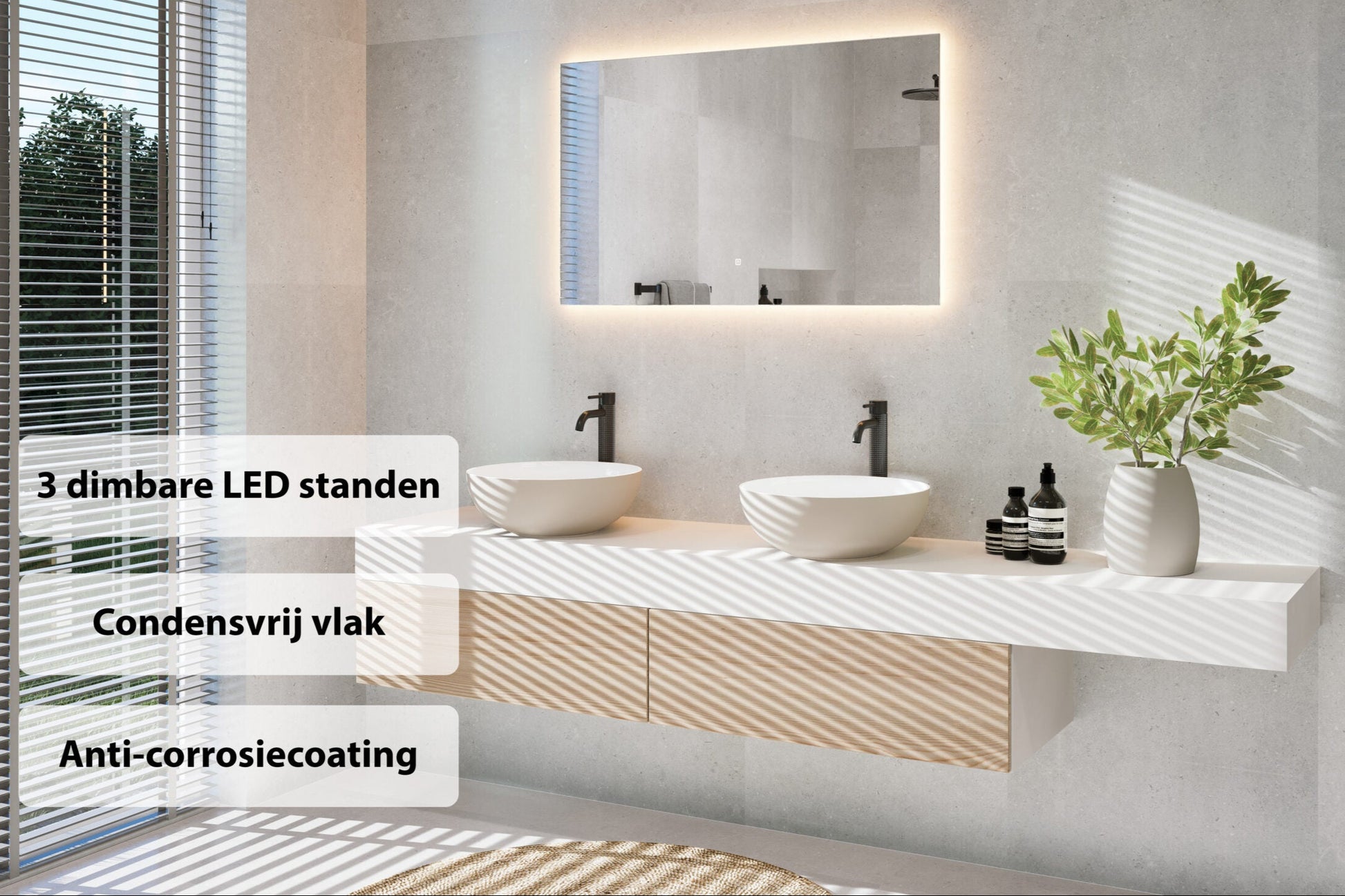 Viidako - Jimii LED Badkamerspiegel - 140x80cm