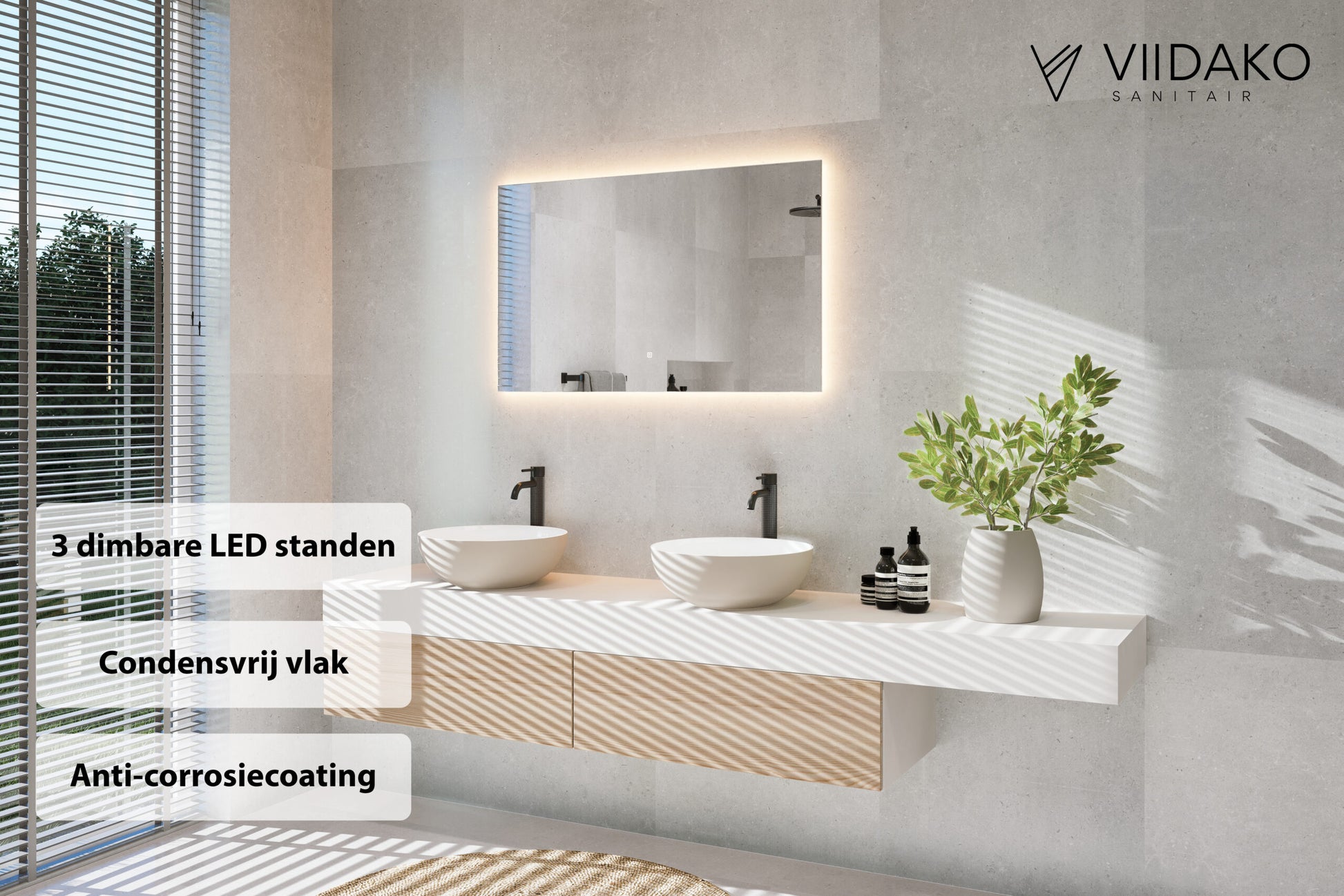 Viidako - Jimii LED Badkamerspiegel - 120x80cm