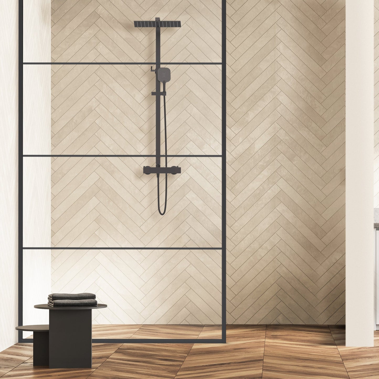 Viidako - Kimii Doucheset Opbouw Compleet – Mat Zwart – 30 cm x 30 cm regendouche