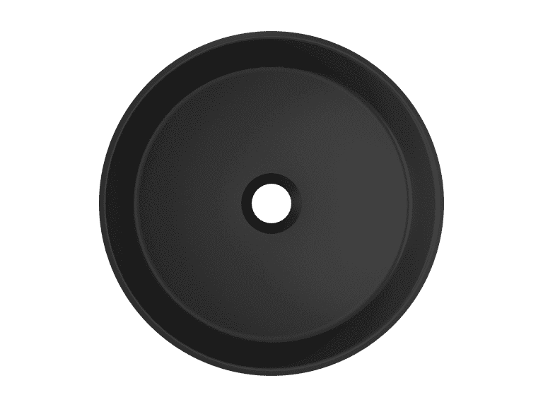 LYSKA Vesii Ronde Waskom 40 cm – Mat Zwart – Moderne Keramische Opzetwastafel