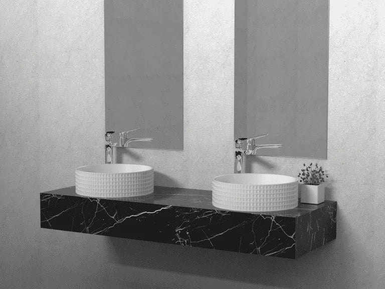 LYSKA Jokii Ronde Waskom 40 cm – Mat Warm Wit – Moderne Opzetwastafel