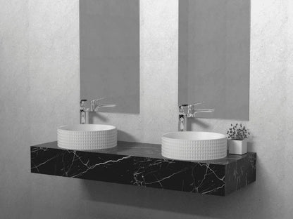 LYSKA Jokii Ronde Waskom 40 cm – Mat Warm Wit – Moderne Opzetwastafel