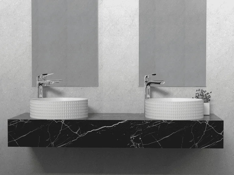 LYSKA Jokii Ronde Waskom 40 cm – Mat Warm Wit – Moderne Opzetwastafel