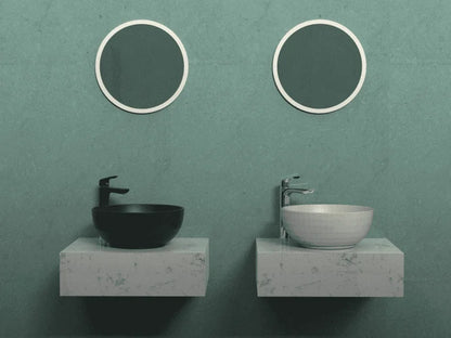 LYSKA - Koriiste Ronde Waskom 40 cm – Mat Zwart – Moderne Opzetwastafel van Keramiek